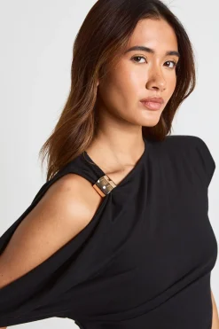 T-Shirt Une Manche avec Finitions Dorées