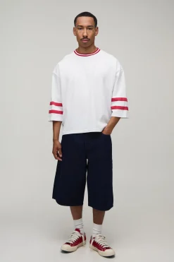 T-shirt Varsity Oversize Boxy À Manches Mi-longues