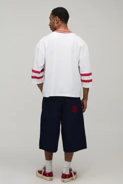 T-shirt Varsity Oversize Boxy À Manches Mi-longues