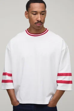 T-shirt Varsity Oversize Boxy À Manches Mi-longues