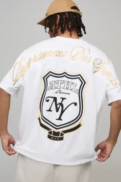 T-Shirt Varsity Oversize Brodé Département Sports