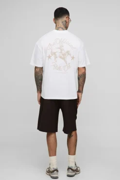T-shirt Western imprimé surdimensionné à col étendu pour grandes tailles