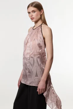 Tunique Asymétrique à Col Licou Amelia Graham Burnout