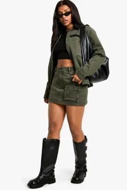 Twill Washed Mini Skirt → Mini-jupe en sergé délavé