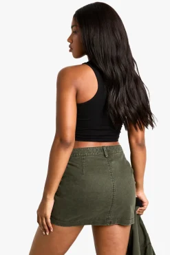 Twill Washed Mini Skirt → Mini-jupe en sergé délavé