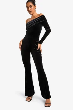 Velvet Bardot Combinaison Asymétrique en Velours