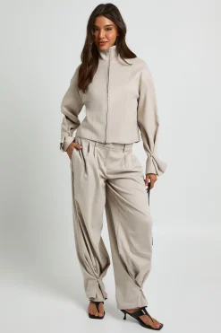 boohoo Veste Ajustée À Col Montant Et Rayures Ton Sur Ton<Femme Tailleurs|Looks De Rentrée