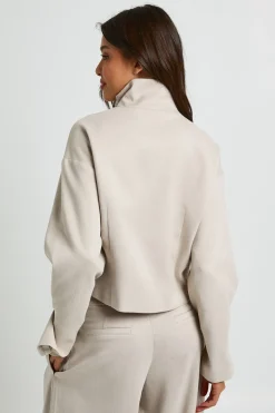 boohoo Veste Ajustée À Col Montant Et Rayures Ton Sur Ton<Femme Tailleurs|Looks De Rentrée
