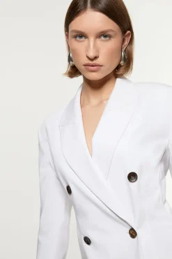 Veste ajustée à double boutonnage avec détails de surpiqûres contrastées