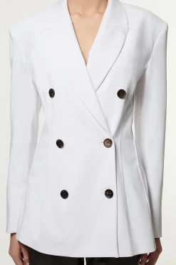 Veste ajustée à double boutonnage avec détails de surpiqûres contrastées