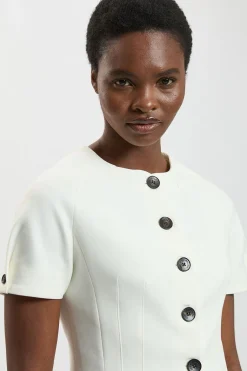 Veste Ajustée À Manches Courtes En Tissu Stretch Compact