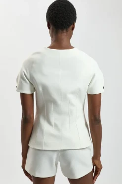 Veste Ajustée À Manches Courtes En Tissu Stretch Compact