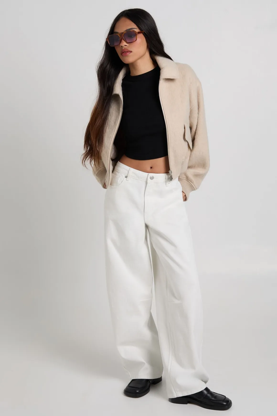 Veste Aspect Laine Avec Détails De Poches