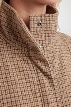 boohoo Veste Aspect Laine À Carreaux Ton Sur Ton<Femme Vestes & Manteaux