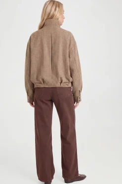 boohoo Veste Aspect Laine À Carreaux Ton Sur Ton<Femme Vestes & Manteaux