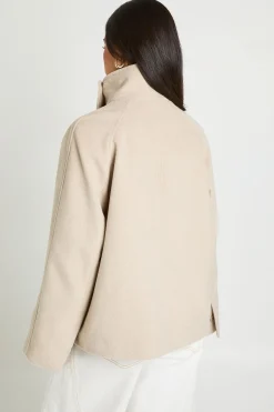boohoo Veste Aspect Laine À Col Cheminée<Femme Vestes & Manteaux