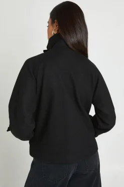 boohoo Veste Aspect Laine À Col Cheminée<Femme Vestes & Manteaux