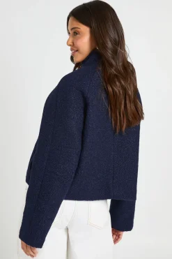 boohoo Veste Aspect Laine À Col Cheminée<Femme Vestes & Manteaux