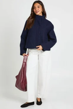 boohoo Veste Aspect Laine À Col Cheminée<Femme Vestes & Manteaux