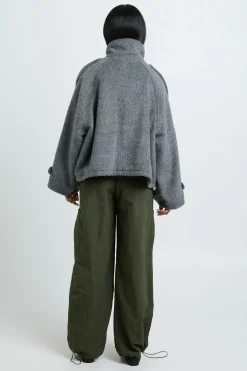 boohoo Veste Aspect Laine À Col Cheminée<Femme Vestes & Manteaux