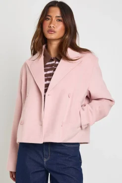 Veste Aspect Laine À Double Boutonnage