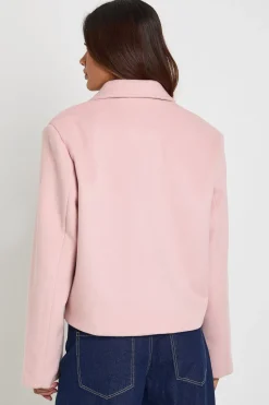 Veste Aspect Laine À Double Boutonnage