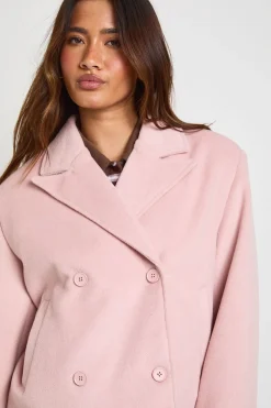 Veste Aspect Laine À Double Boutonnage