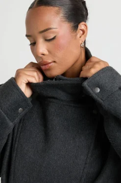 boohoo Veste Asymétrique Aspect Laine Plus<Femme Manteaux Et Vestes D’Automne|Vestes & Manteaux