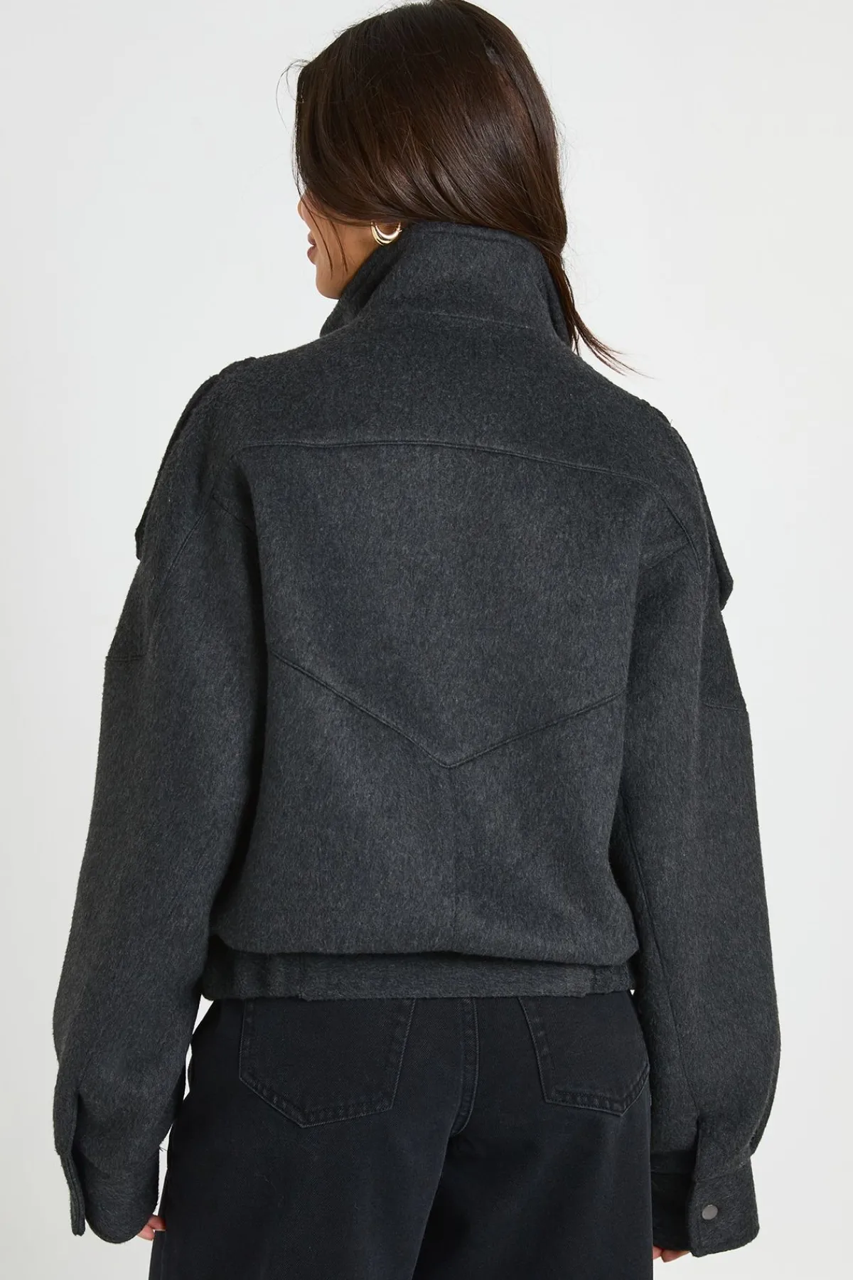 boohoo Veste Asymétrique Effet Laine<Femme Manteaux Et Vestes D’Automne|Vestes & Manteaux
