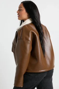Veste aviateur en cuir Plus