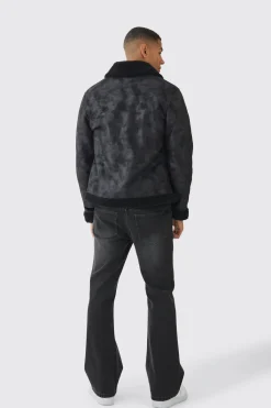 boohooMAN Veste Aviateur en synthétique-Suède en<Homme Manteaux Et Vestes