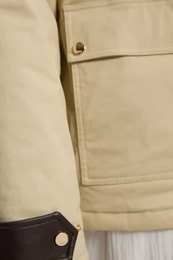 Veste Barn Matelassée à Col Contrastant