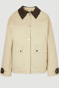Veste Barn Matelassée à Col Contrastant