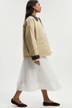Veste Barn Matelassée à Col Contrastant