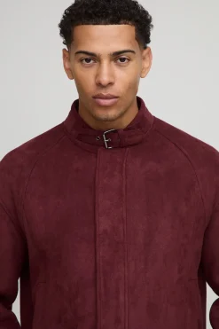 boohooMAN Veste biker à col boucle en synthétique, coupe régulière<Homme Vestes & Manteaux Grande Taille|Tout Afficher