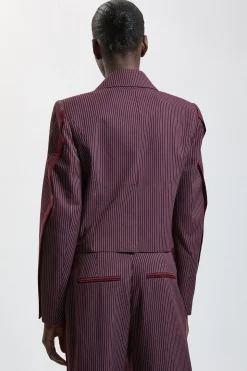 Veste Blazer Rayée Diplomatique Mélange Satin