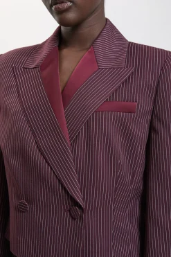Veste Blazer Rayée Diplomatique Mélange Satin