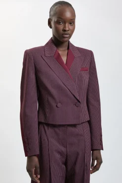 Veste Blazer Rayée Diplomatique Mélange Satin