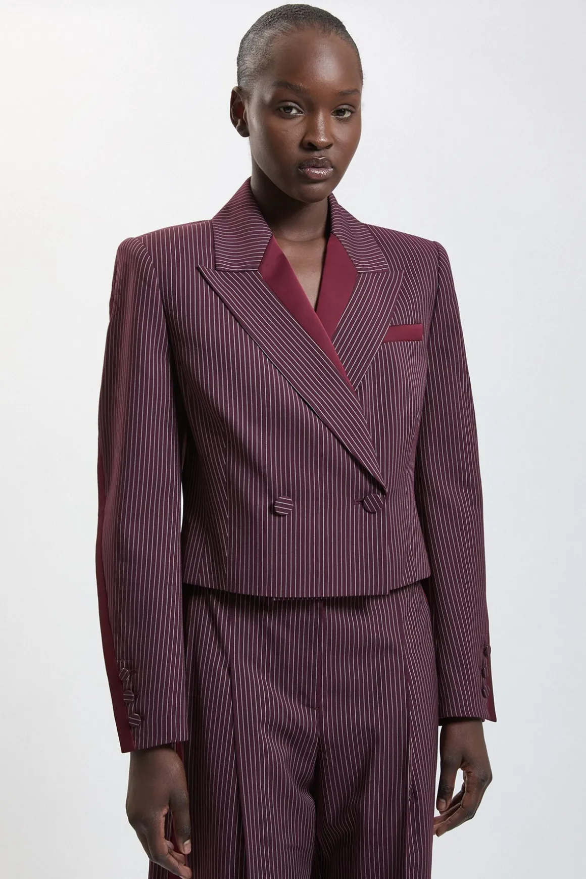 Veste Blazer Rayée Diplomatique Mélange Satin