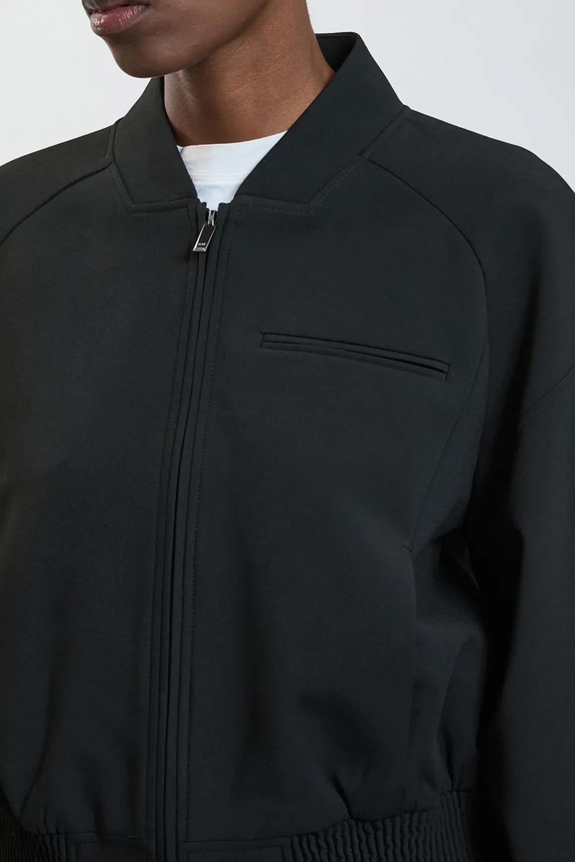 Veste Bomber Ajustée En Tissu Extensible Compact