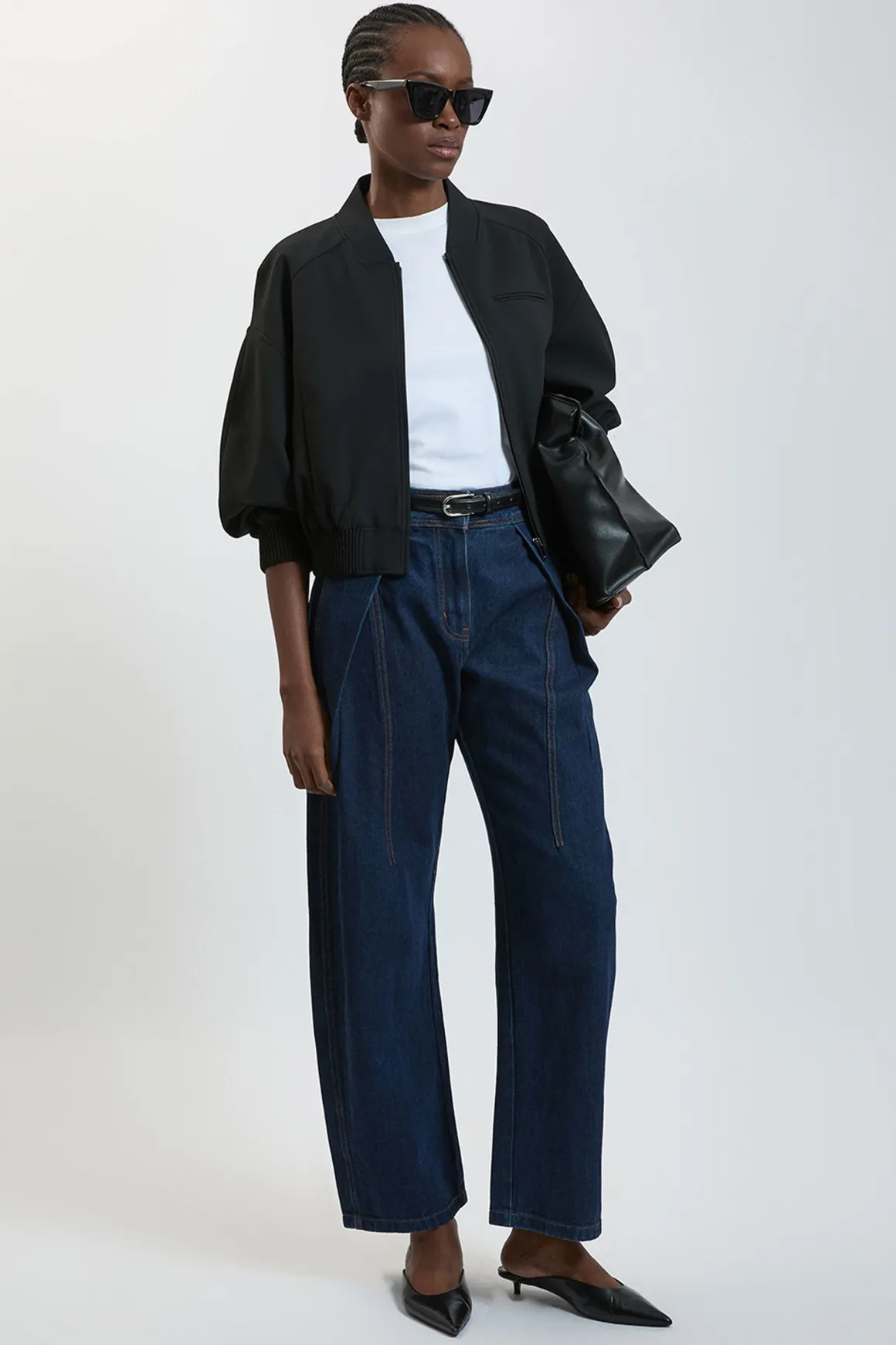 Veste Bomber Ajustée En Tissu Extensible Compact