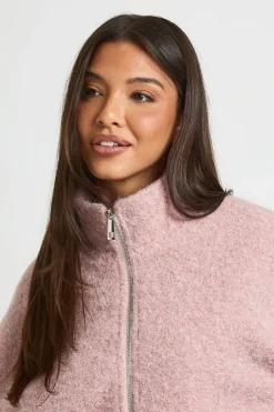 Veste Bomber Aspect Laine Col Montant