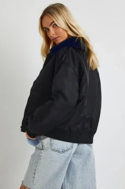 Veste bomber avec détails en synthétique