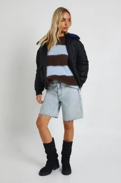 Veste bomber avec détails en synthétique