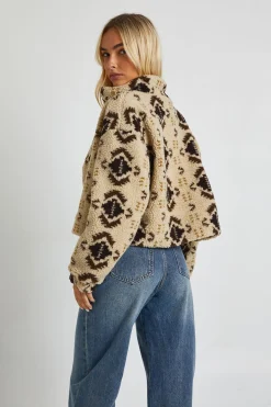 boohoo Veste bomber Aztec Teddy zippée<Femme Vestes & Manteaux|Manteaux Teddy