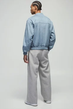 Veste bomber boxy en faux suède