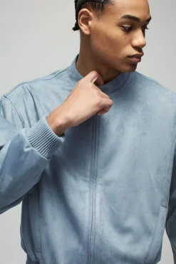 Veste bomber boxy en faux suède