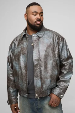Veste Bomber Boxy Tie Dye Snake synthétique grande taille