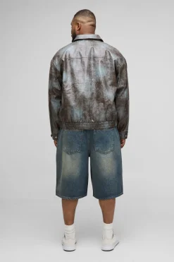 Veste Bomber Boxy Tie Dye Snake synthétique grande taille