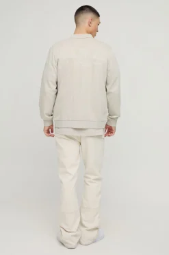Veste bomber brodée Smart Harrington en scuba fusionné, super lourde, coupe régulière